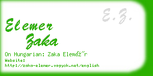 elemer zaka business card